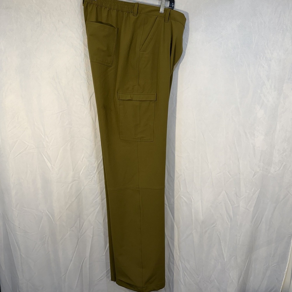 Men's XLT Quick Dry Mustard Olive Cargo Stretch Pants Elastic Partial Waist‎